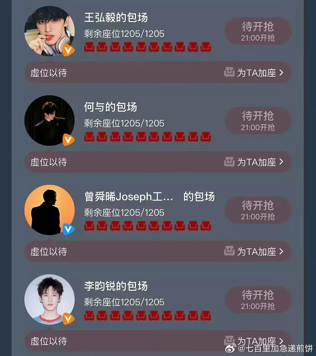 好捧场，孟子义的男主们和几对cp的cpf全都云包场了​​​