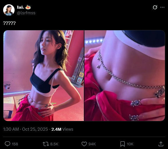 中村一叶腹肌腰链推上九万赞的中村一叶腹肌照和腰链照这次回归状态拉满火力全开的中