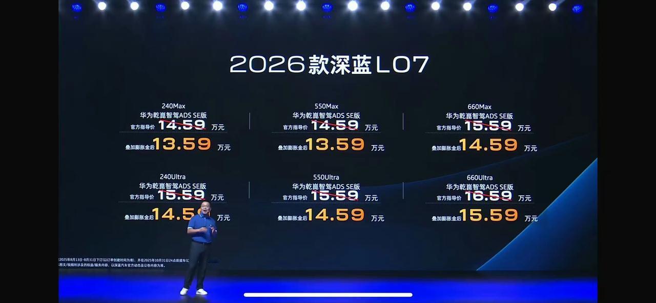 2026款深蓝L07上市全系标配华为乾崑智驾13.59万起！这个价格配上华