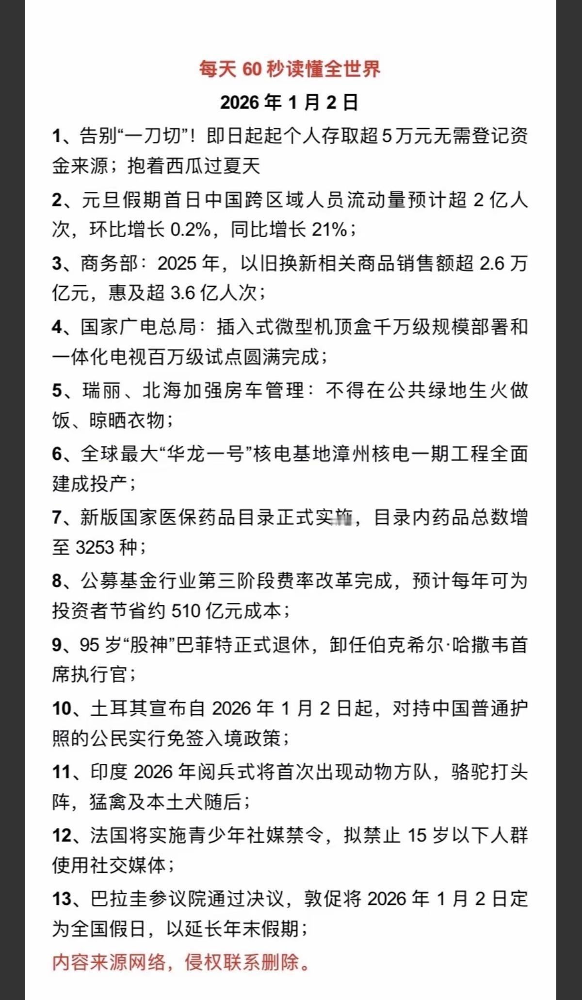 1.2周五国内外财经新闻汇总！95岁股神，巴菲特正式退休。其他核电核