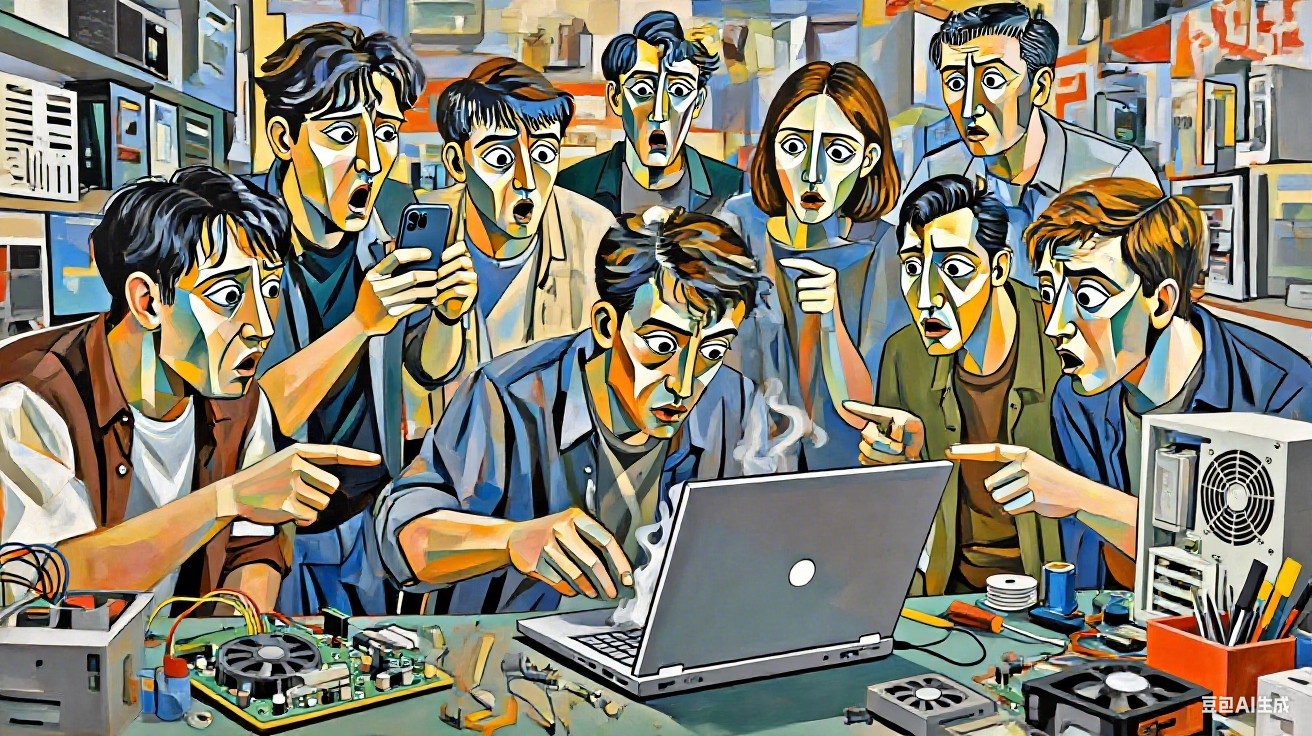 一觉醒来，全世界的修电脑水平下降了一万倍。刚出百脑汇的电梯，门口的店家伙计正在看