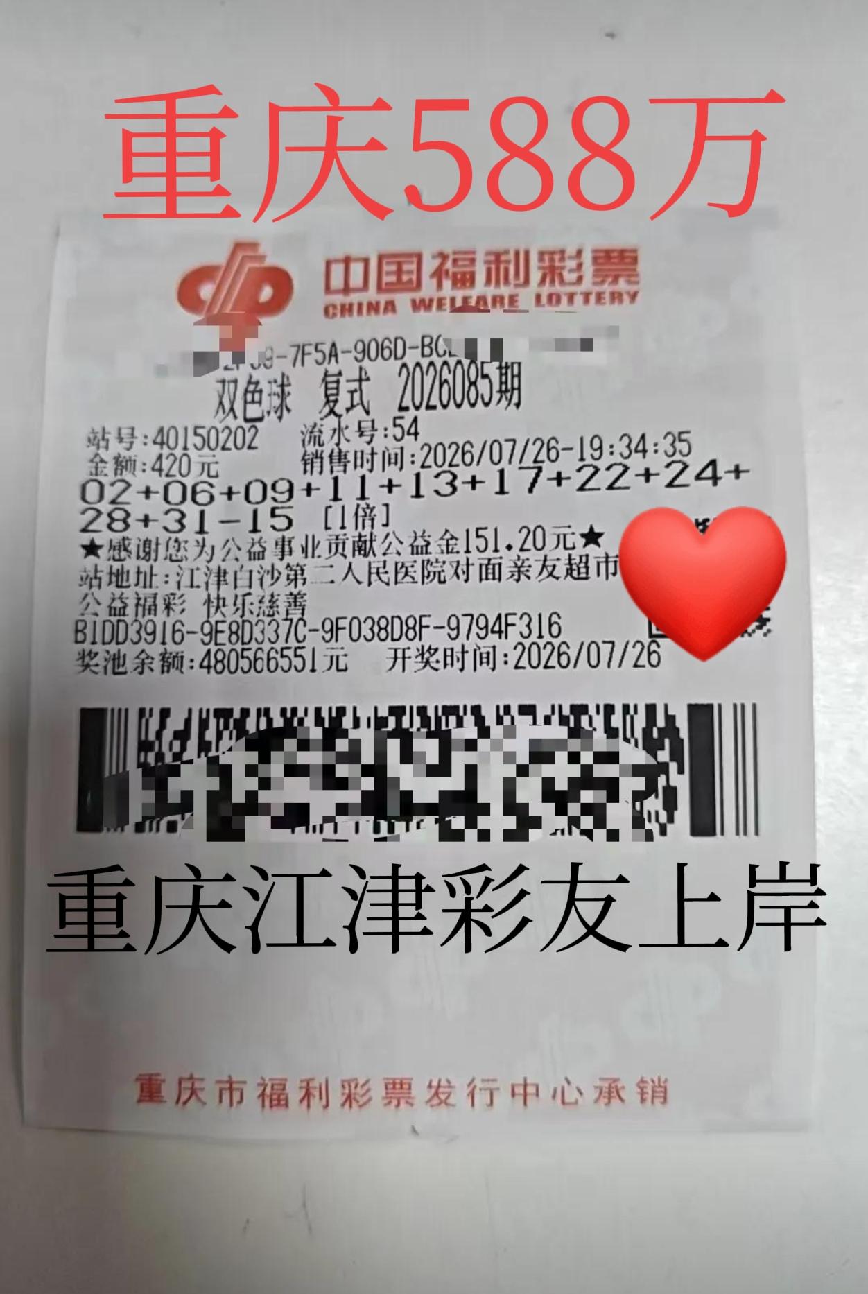 大奖现身！重庆江津彩友上岸了！没想到重庆的2注一等奖，其中一注出自江津，这么快大