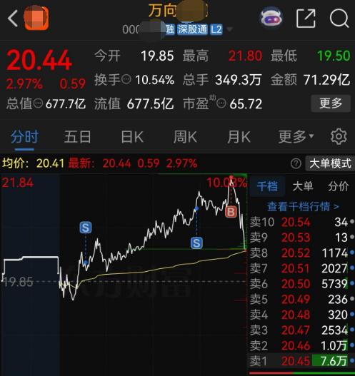 尾盘万向钱潮是谁砸的啊！刷到网友这操作绝了，人家是低吸高抛，他是低抛高追，生怕涨