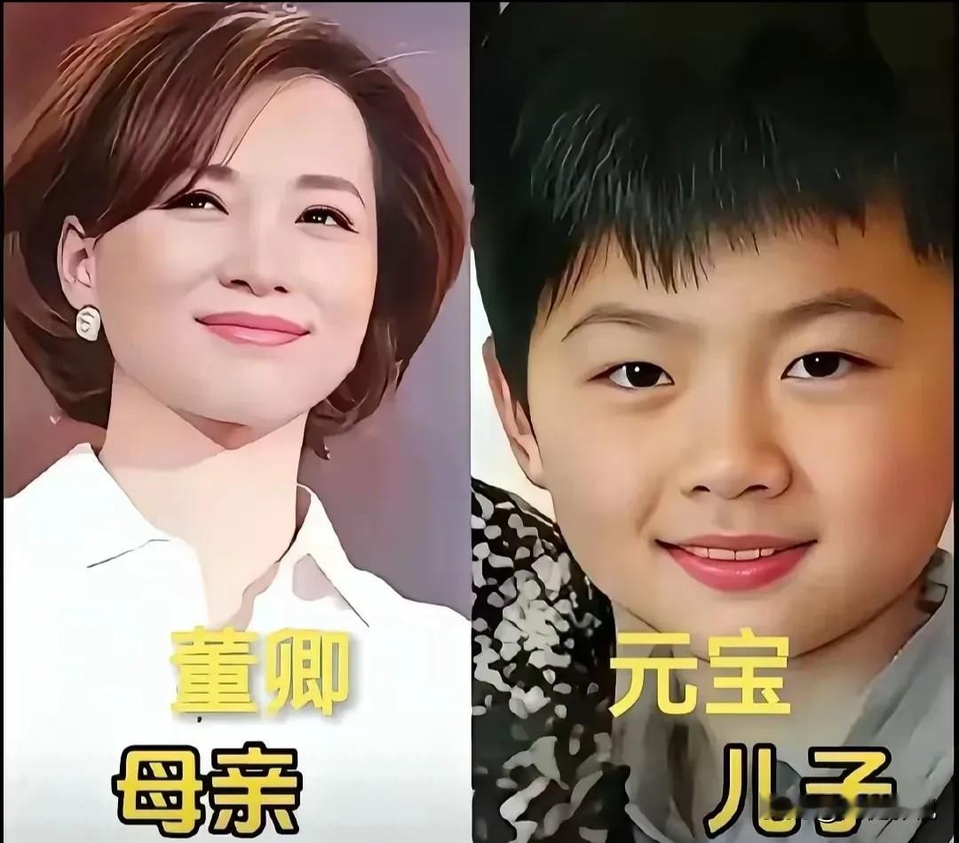 仔细一看，事实证明确实只有好底板才能洗出好照片。曹颖的儿子最帅，董卿的儿子虎头虎