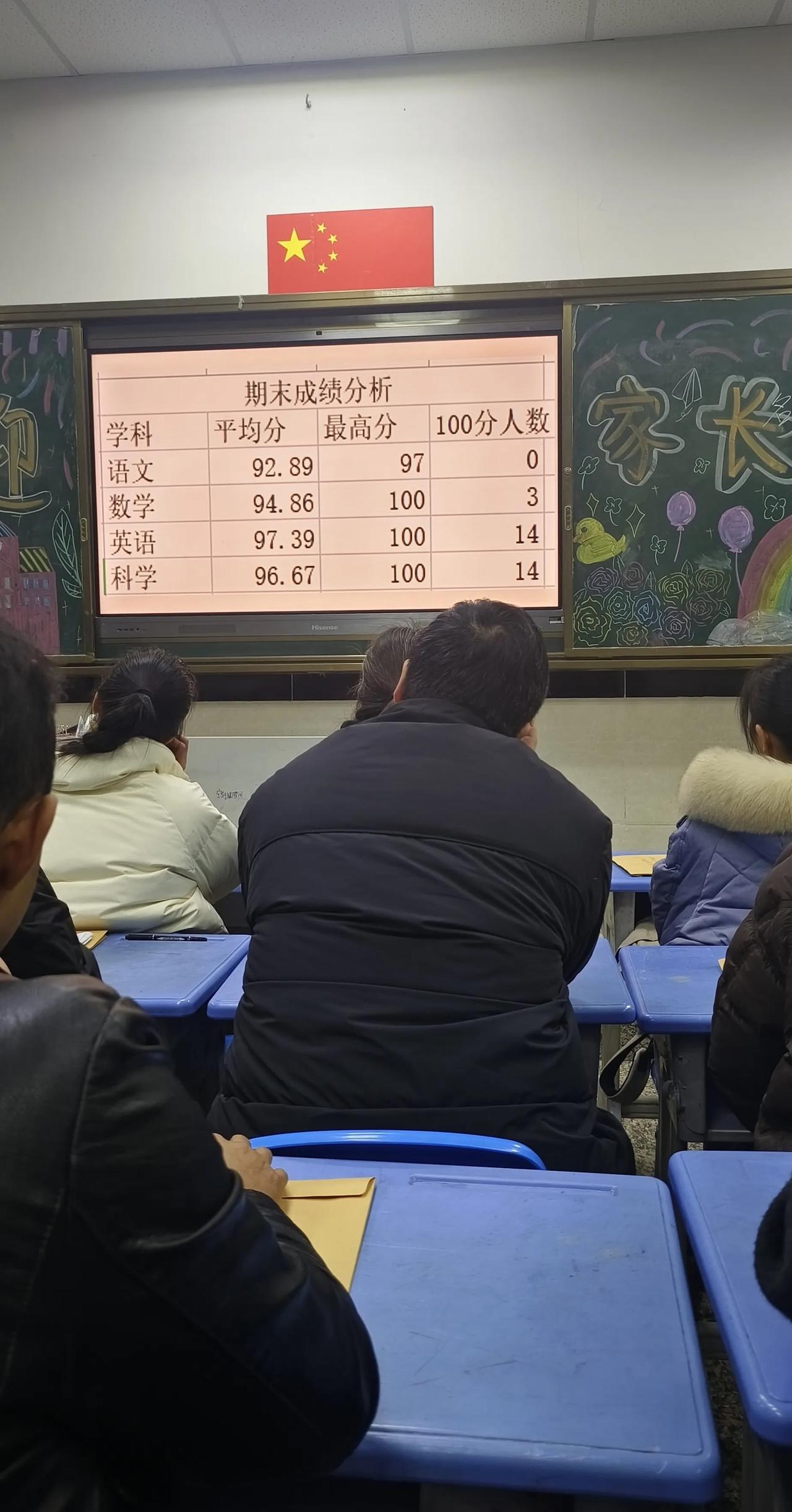 学校通知本学期不再公布各科考试成绩，班主任在放寒假当天开家长会汇报考试总结。