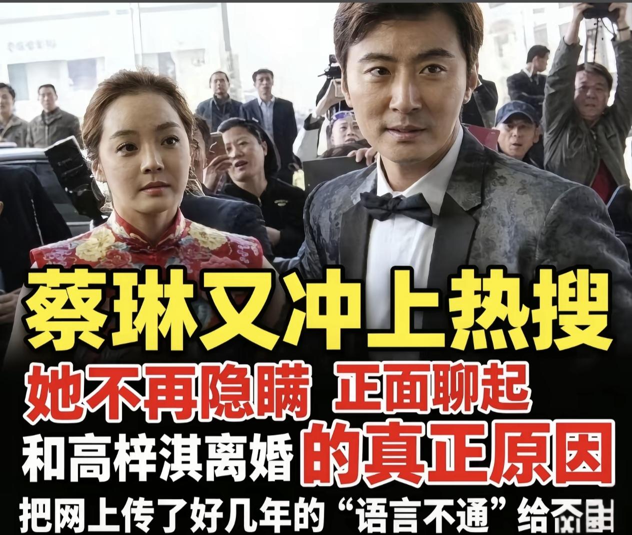 我相信蔡琳，她肯定不是因为语言不通离婚的，不是我因为了解她，而是谁都知道，如