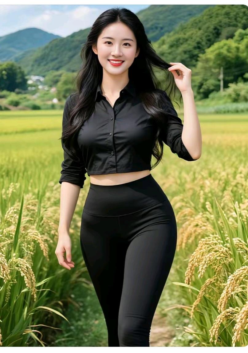 水稻长势喜人我家就住水田村；一年四季吃大米；今年承包三十亩；到秋能买二十
