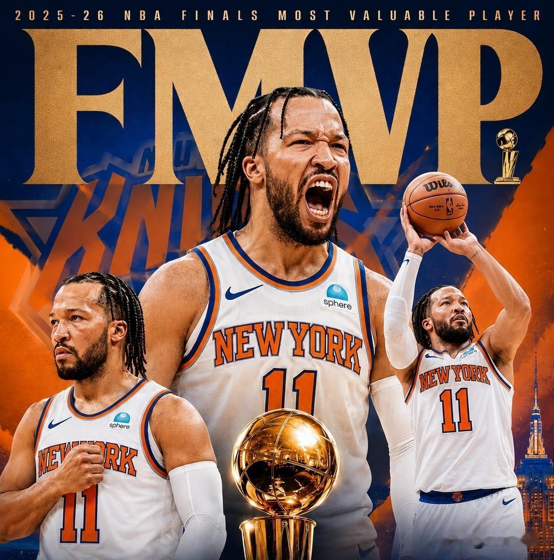 布伦森本赛季赢麻了！1、拿到NBA杯冠军2、当选NBA杯MVP3、入选全