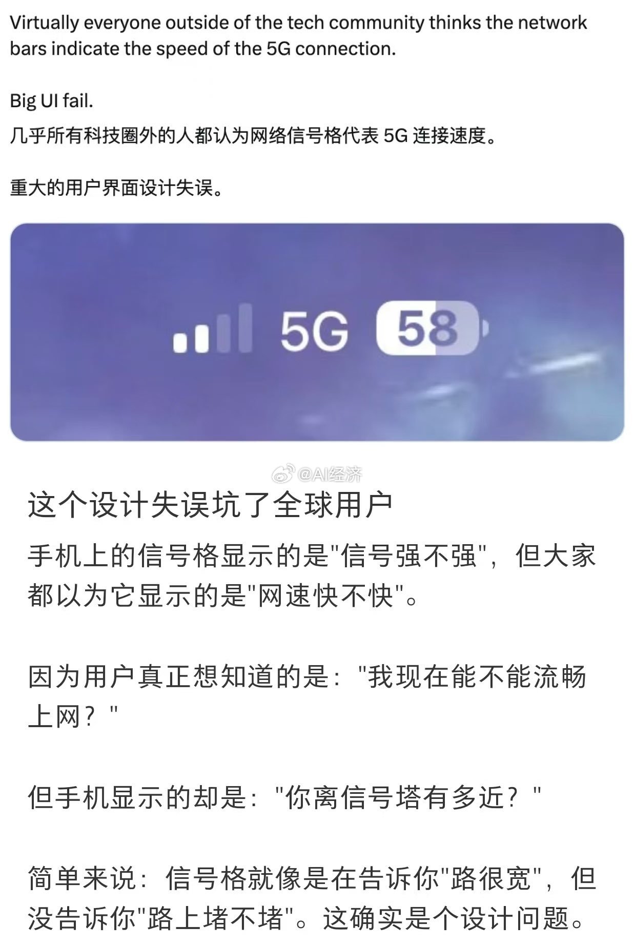 5G信号满格未必信号好的原因通道拥挤​​​