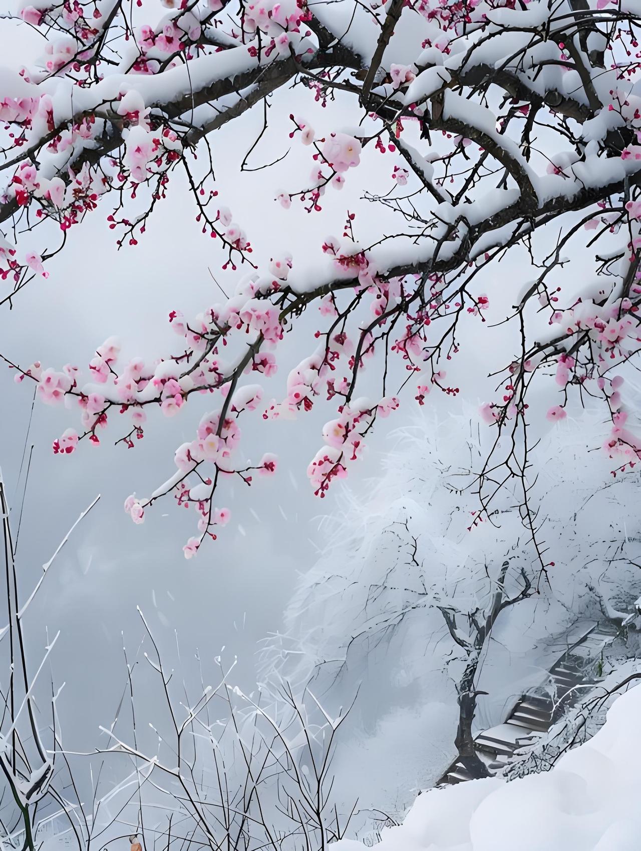 雪花闻得梅花香，欲与梅花做鸳鸯，寒风凛冽呼啸至，……[大笑]……？上联