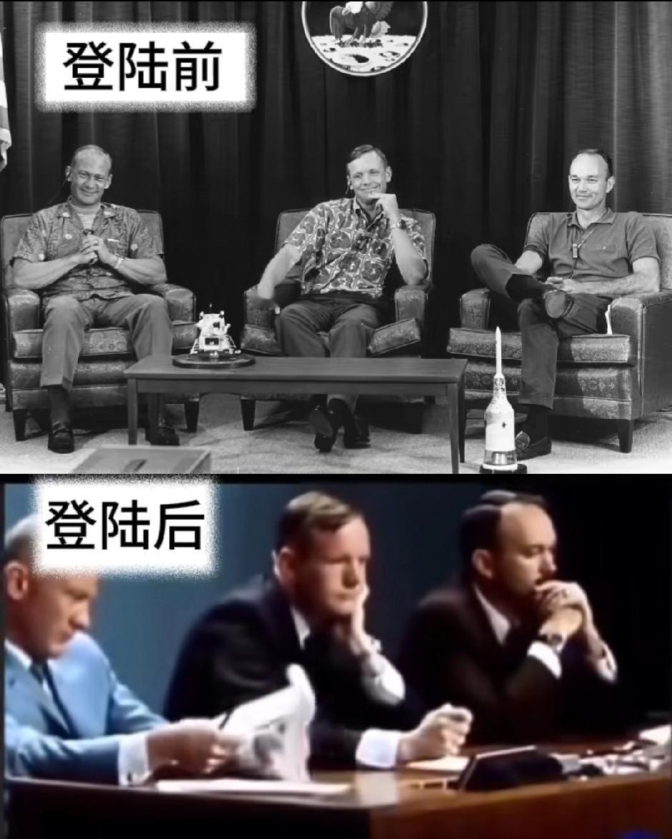 NASA宇航员登月前后态度对比，不敢直视镜头，变得这么沮丧了！如果从月球回来，