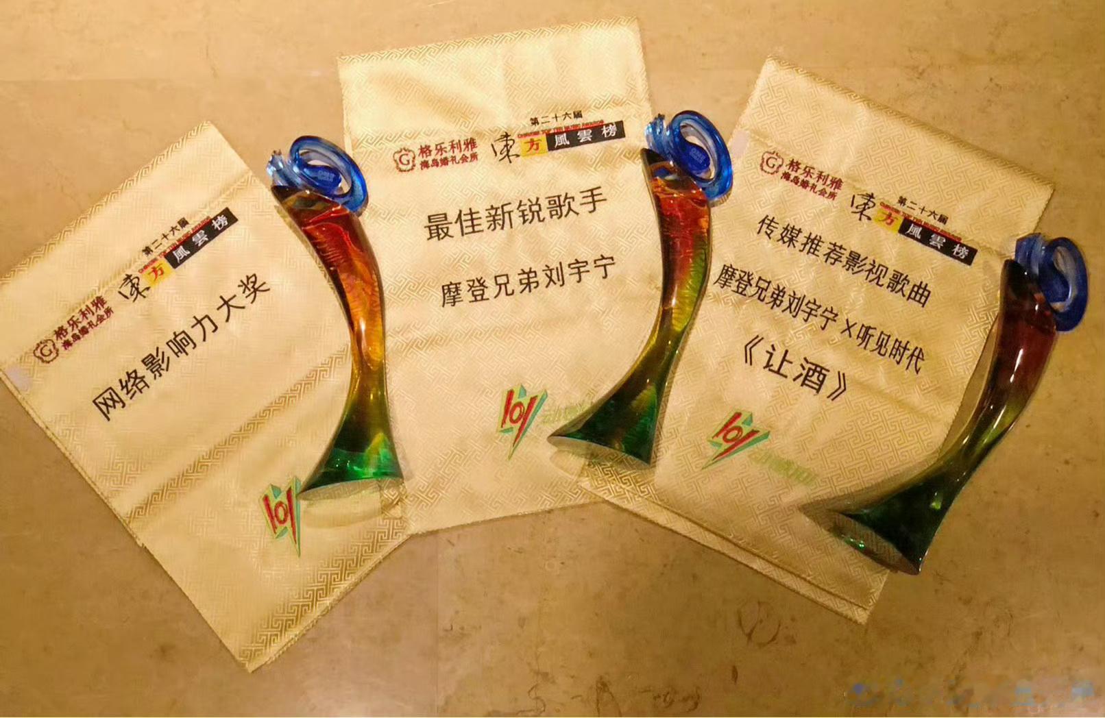 刘宇宁东方风云榜2019-2025六届获奖记录：2019年第26届：最佳新锐歌
