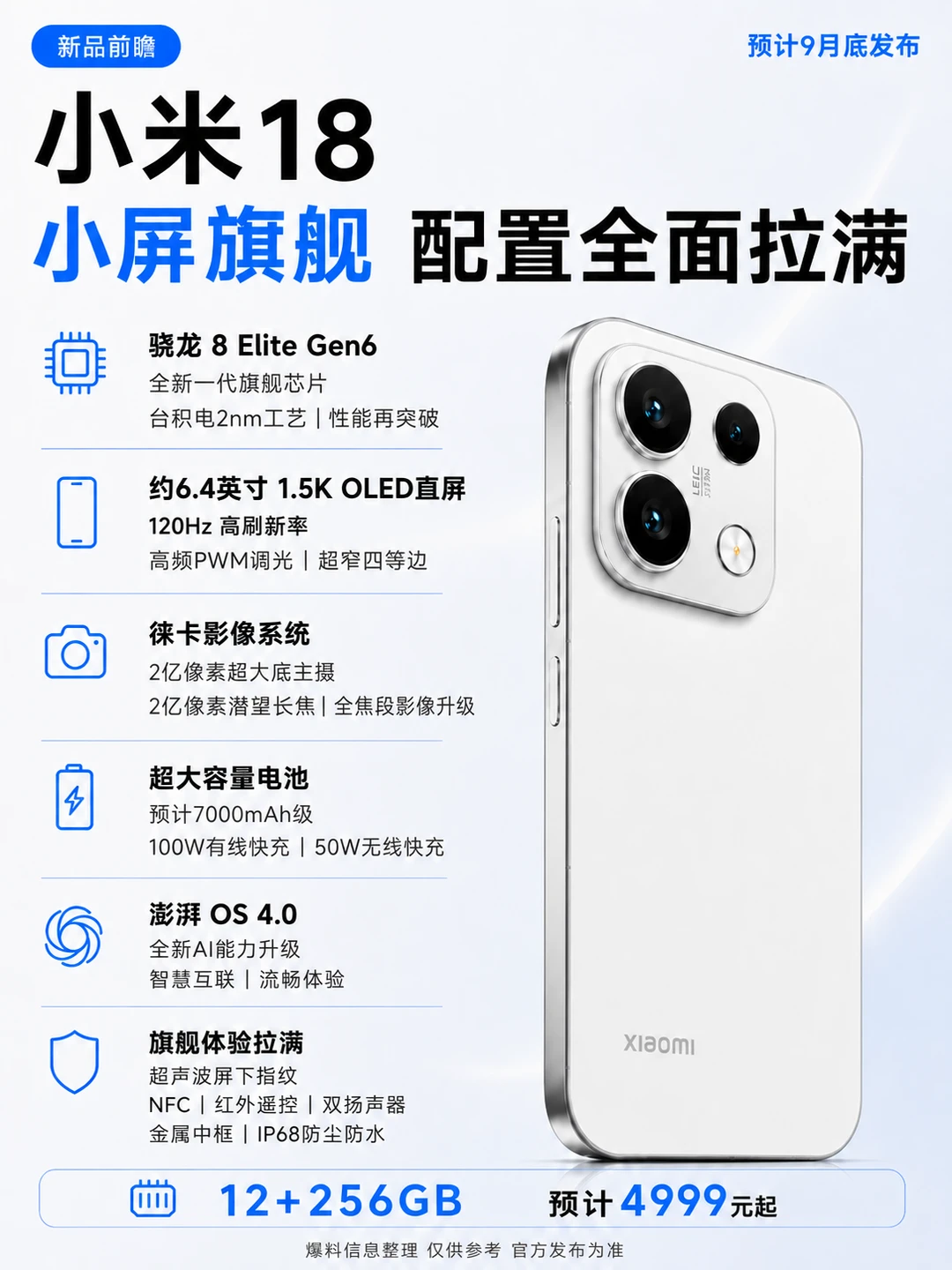 小米18参数曝光，小屏旗舰要卷疯了🔥