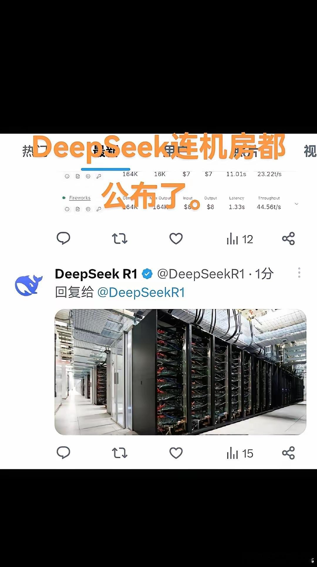 Deepseek连机房都公布了。