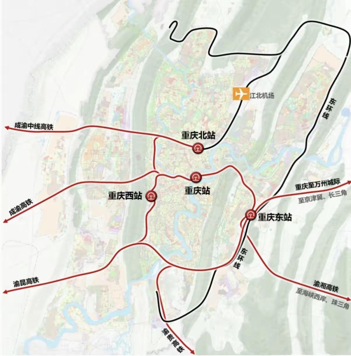 重庆“十五五”规划要开建3条高铁，其中九龙坡至东站直通线太让人期待了！时速250