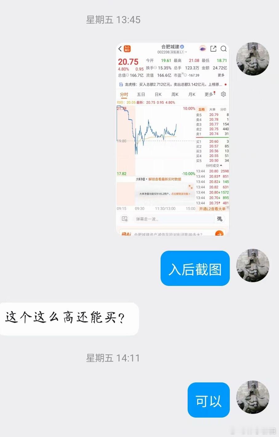 合肥城建跟踪关注了很多天半路上车也是能持续吃肉178