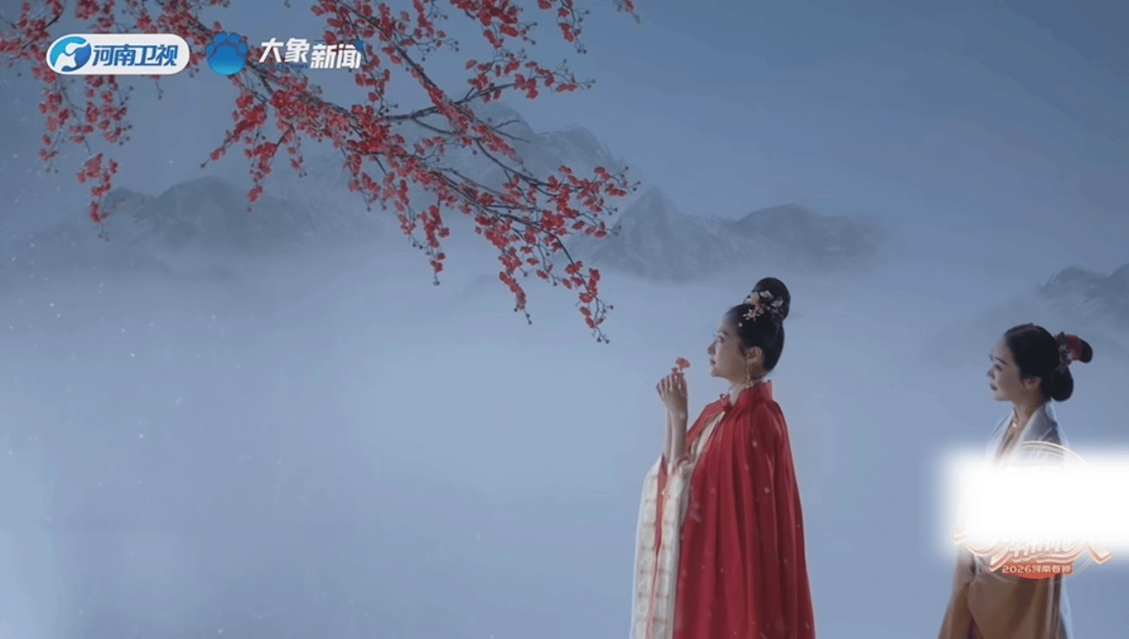 关晓彤舞台中华诗美具象化关晓彤这套春夏秋冬无缝衔接的表演太绝了，背景写意山水