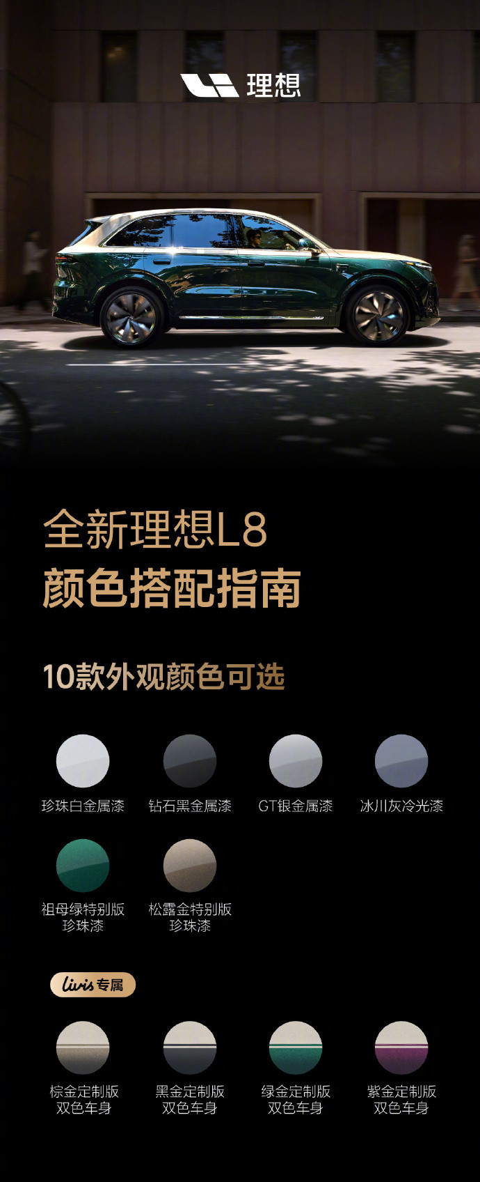 【全新理想L8汽车外观内饰选配公开，新车6月23日发布】全新理想L