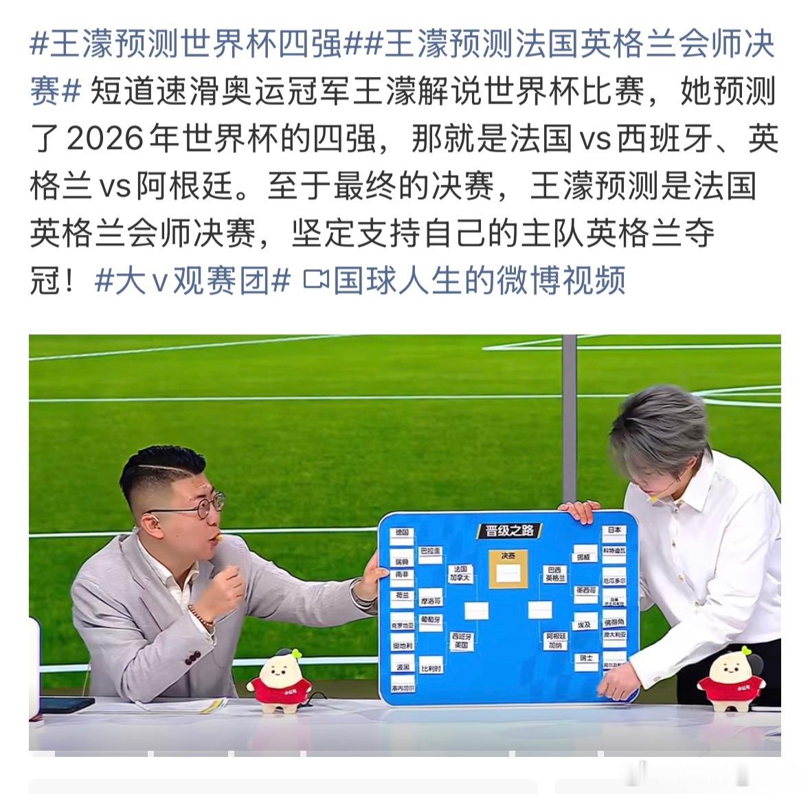 王濛预测世界杯四强王濛的“尺”这回量到足球场了？⚽️👀从短道速滑“我的眼睛就是