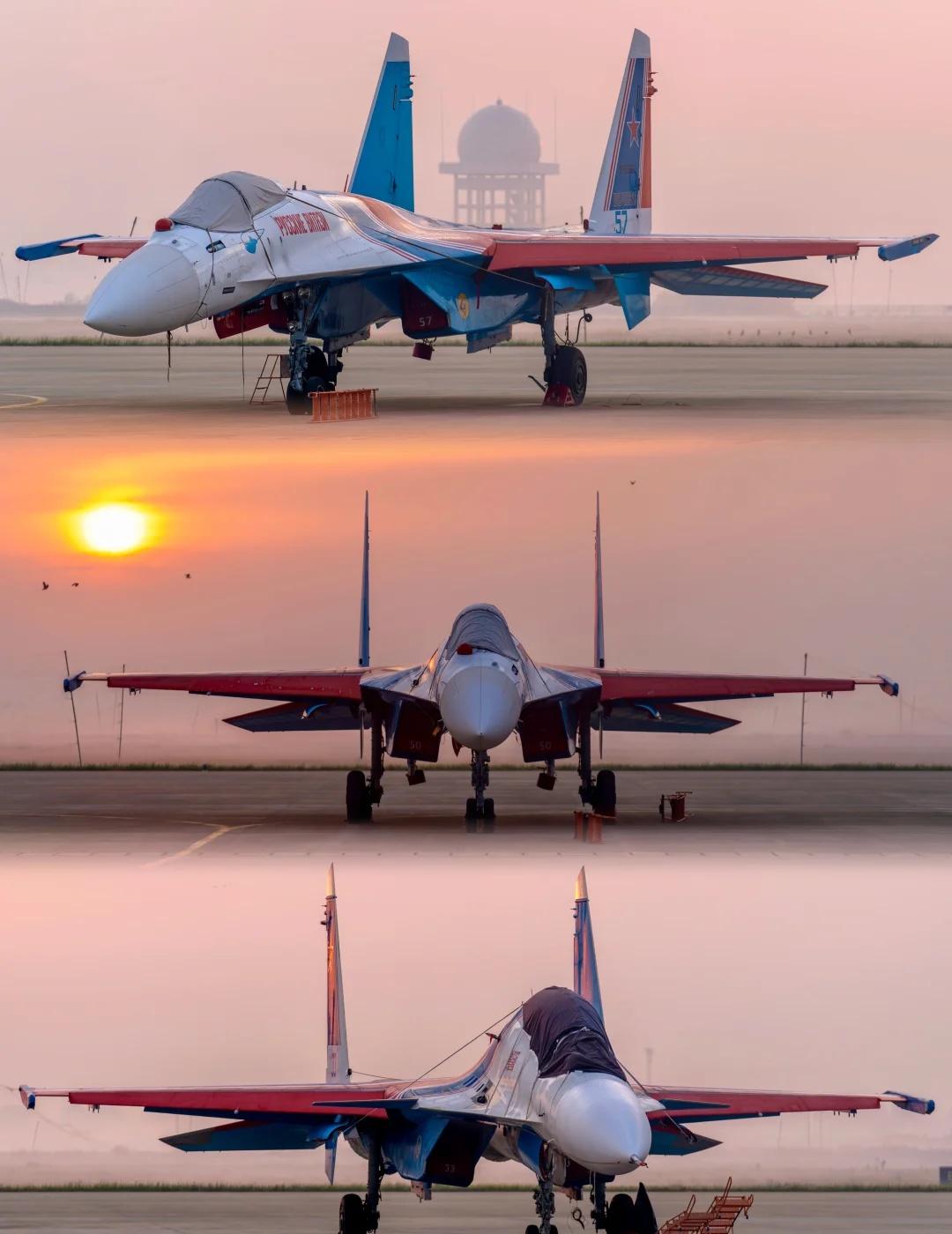 早安，勇士！航空摄影早起的鸟儿早安俄罗斯勇士飞行表演队飞行大会早起看