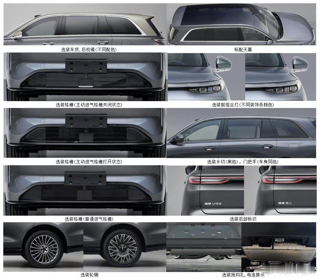 工信部车展：魏牌V9X。-三围5299x2025x1825mm，轴距3150mm