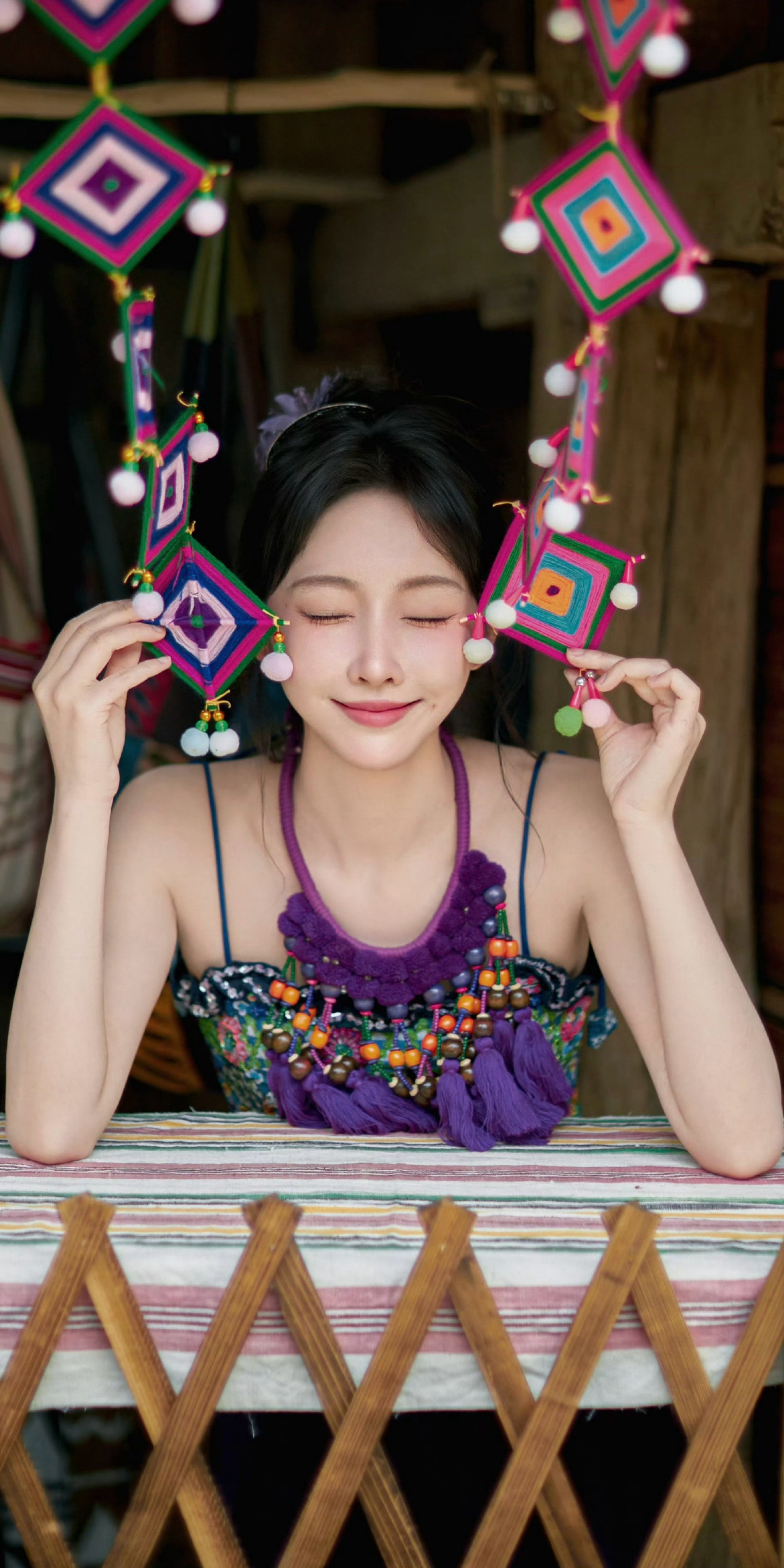 宣璐穿搭写真：西双版纳旅拍民族风大片。宣璐