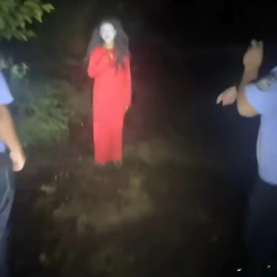 警察叔叔都被这个鬼吓个半死，她叫蹲下的时候，警察也有点怕，万一她不蹲下，万一是真