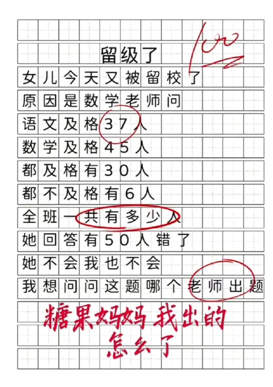 笑不活了！女儿被留校家长吐槽出题老师，结果老师的回复绝了