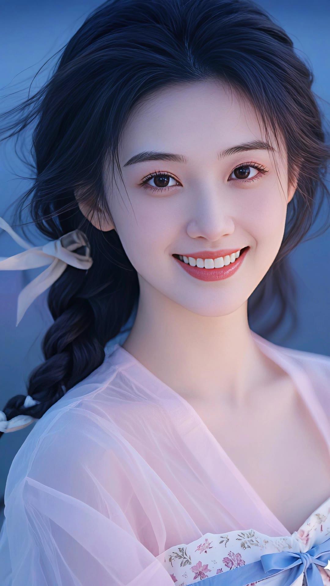 温柔甜美的古风少女，笑靥如花，梦幻动人。