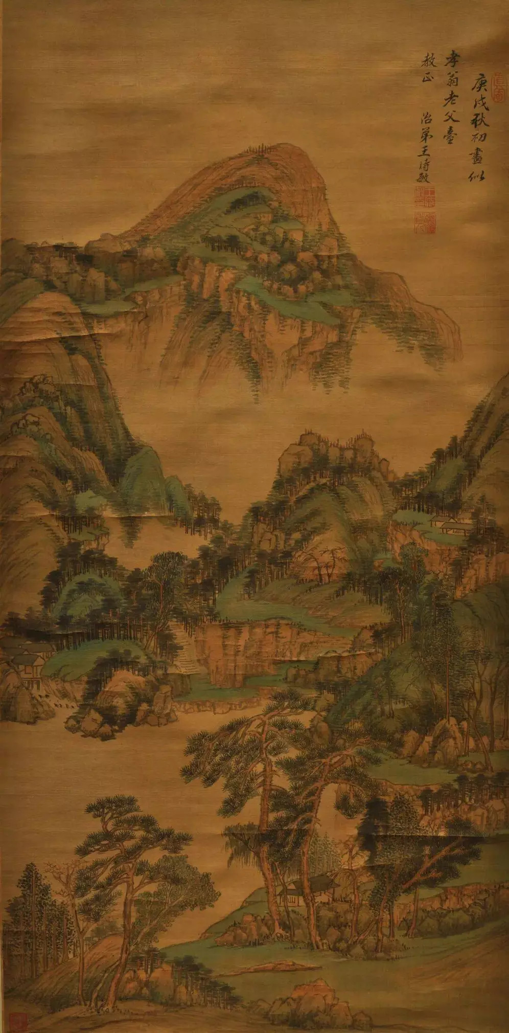 清初四王王时敏国画作品。王时敏（1592年——1680年），字逊之，号烟客，晚