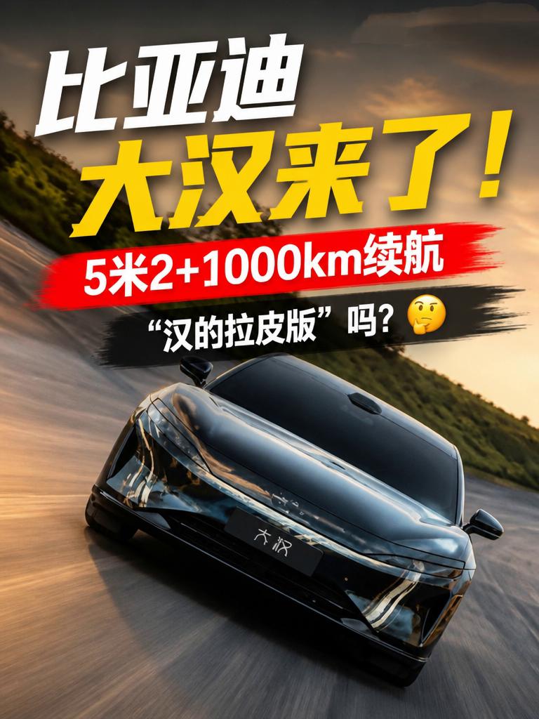 比亚迪大汉来了！9月发布，是汉拉皮版吗？比亚迪大汉来了！5米2+1000km续