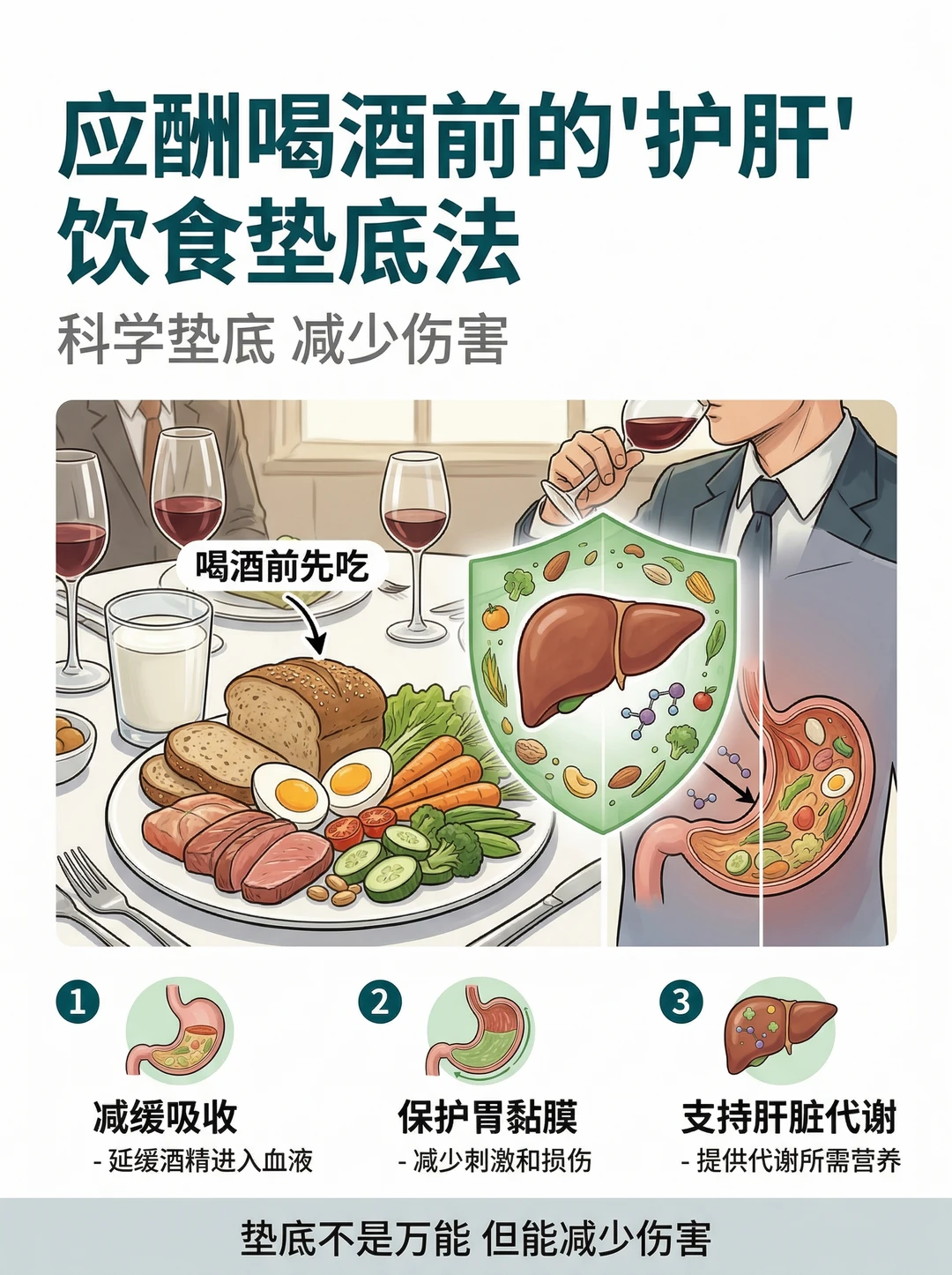 酒局保命指南：喝酒垫对食物 = 少伤肝！