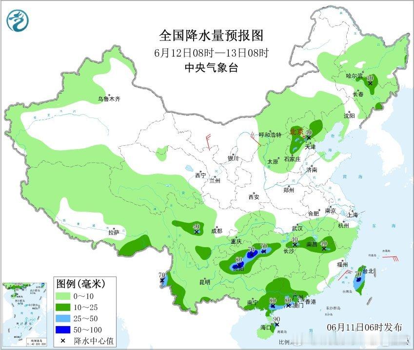 【南方12日以后降雨接连不断】昨天到今晨，因为冷空气的偏北气流深度南下，江南基本