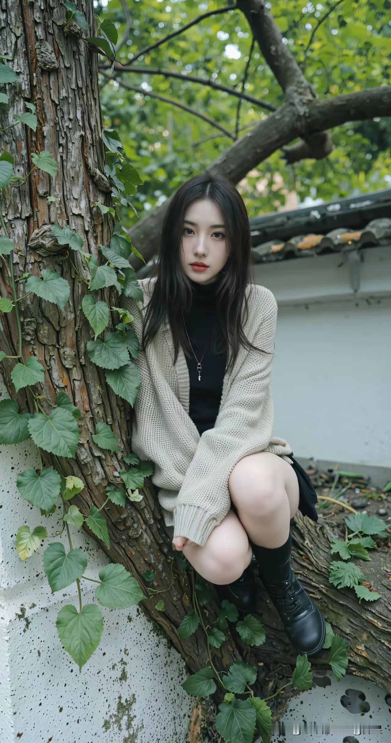 受惊的小野猫，户外拍摄，氛围感十足！性感野猫范儿田园小野猫甜妹感小野猫户