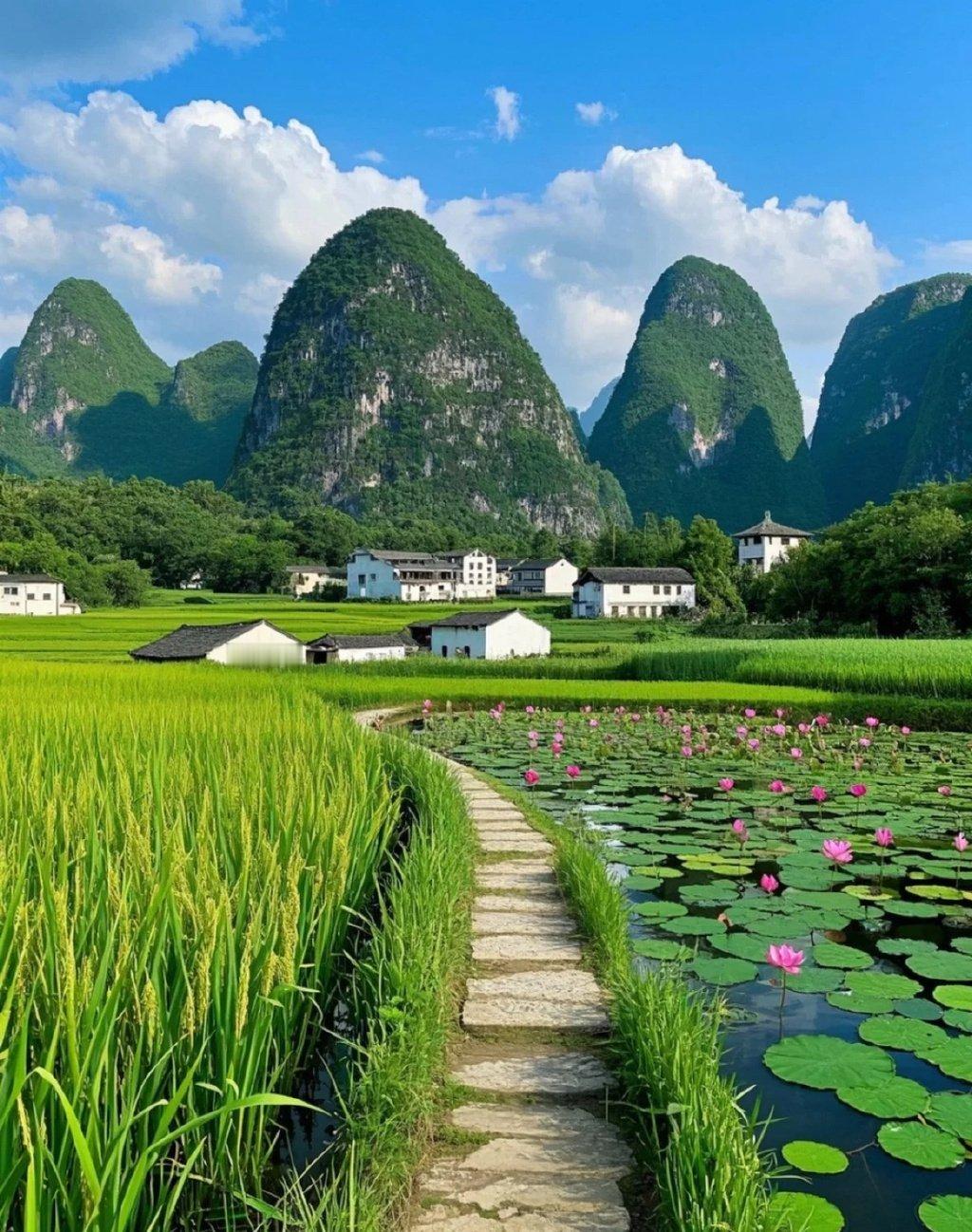 回到老家，田园诗意，花海与自然的邂逅​​​
