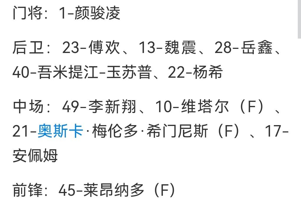 海港首发来了！已经没有退路了！客场能否拿到1分？蒯纪闻今天进入了替补名单！昨天申