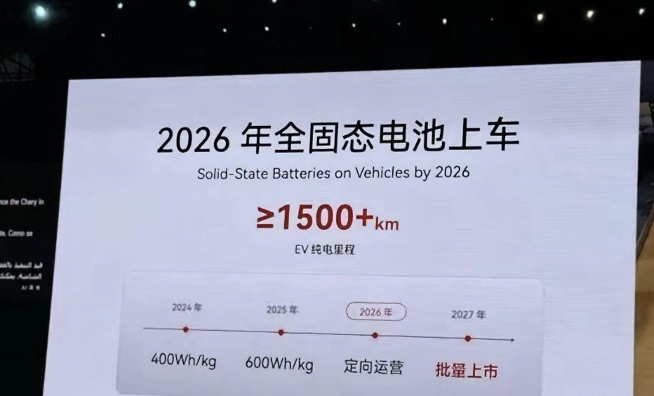 奇瑞1600公里续航的固态电池上车