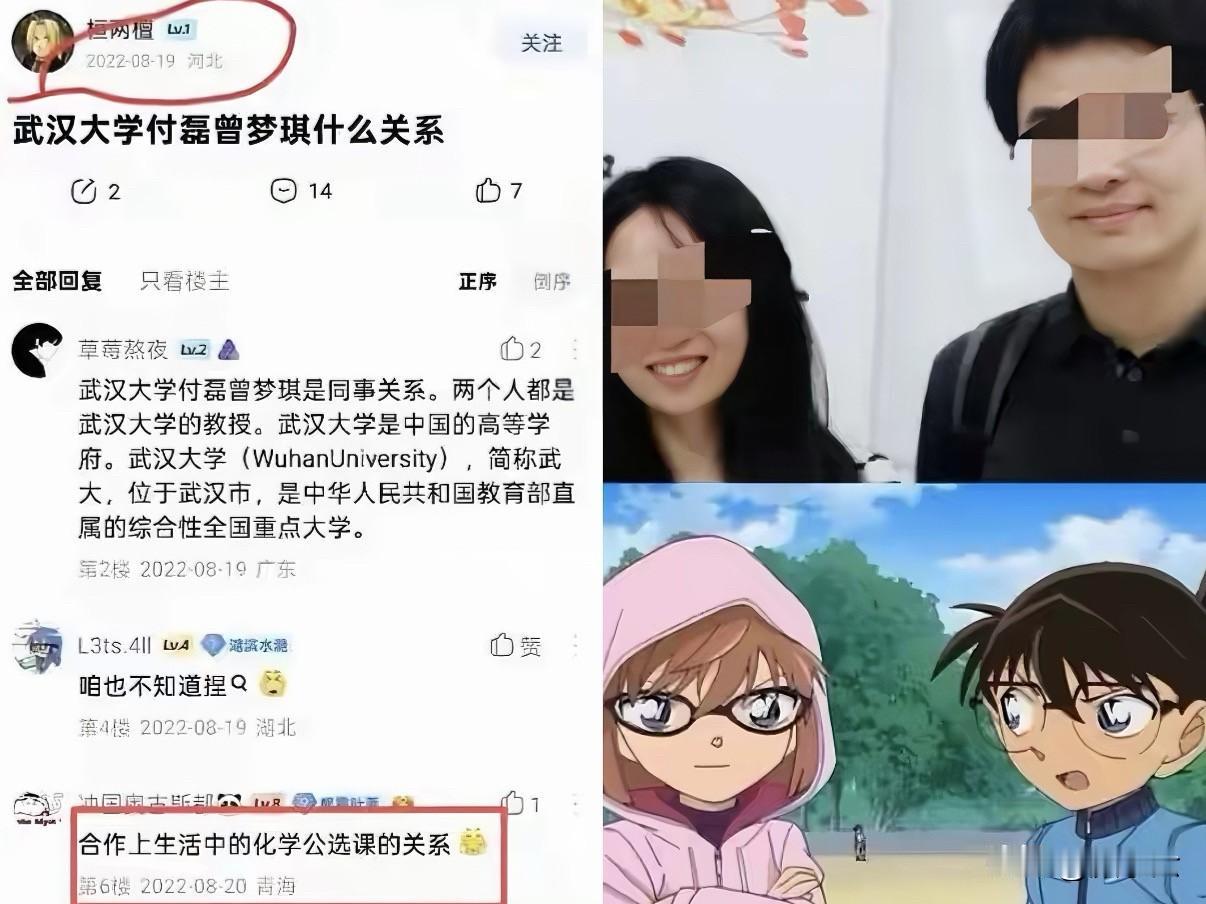 贴吧两年前就有人在骂了，结果最后撞破的，是个看喜羊羊的7岁女娃。武大这对师生，