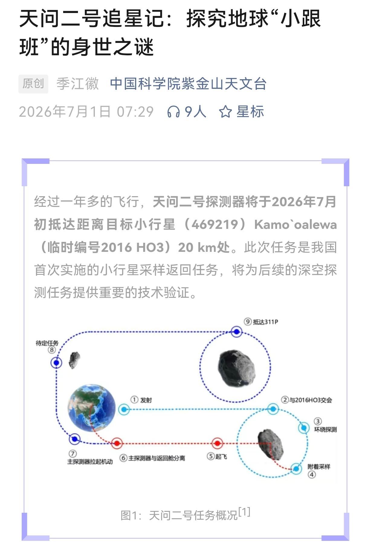 大戏将临，明天（7月4日），天问二号将执行图一中的第三步，从2000km抵近到小