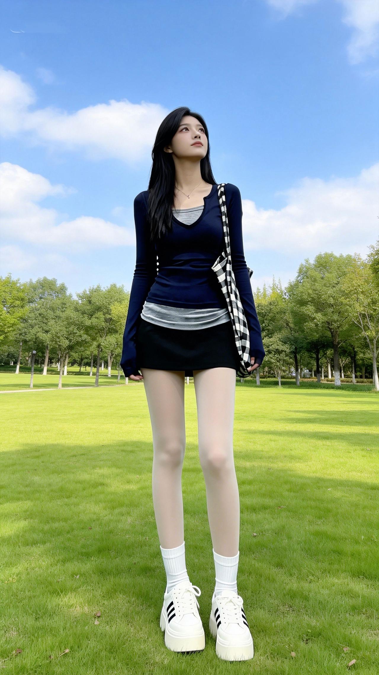 一抹春妆赴春光户外穿搭青春氛围感温柔系穿搭户外拍照