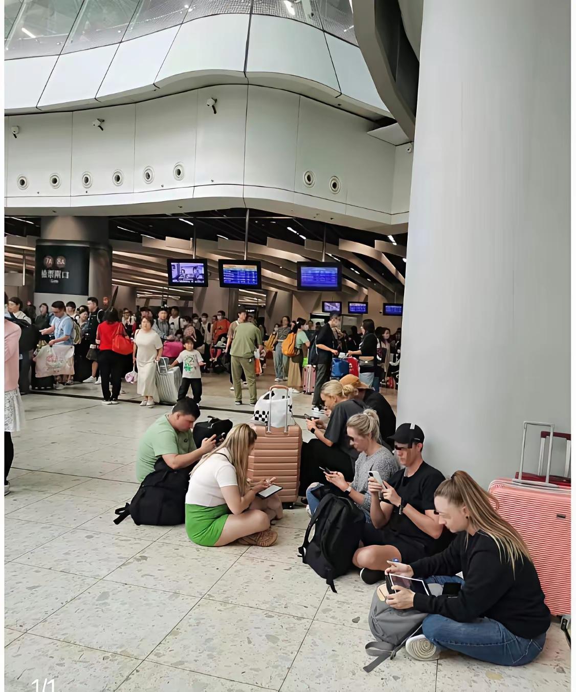 香港的网友来说说呗，比起内地游客蹲在地上，这种直接一屁股坐地上的，哪种比较文明？
