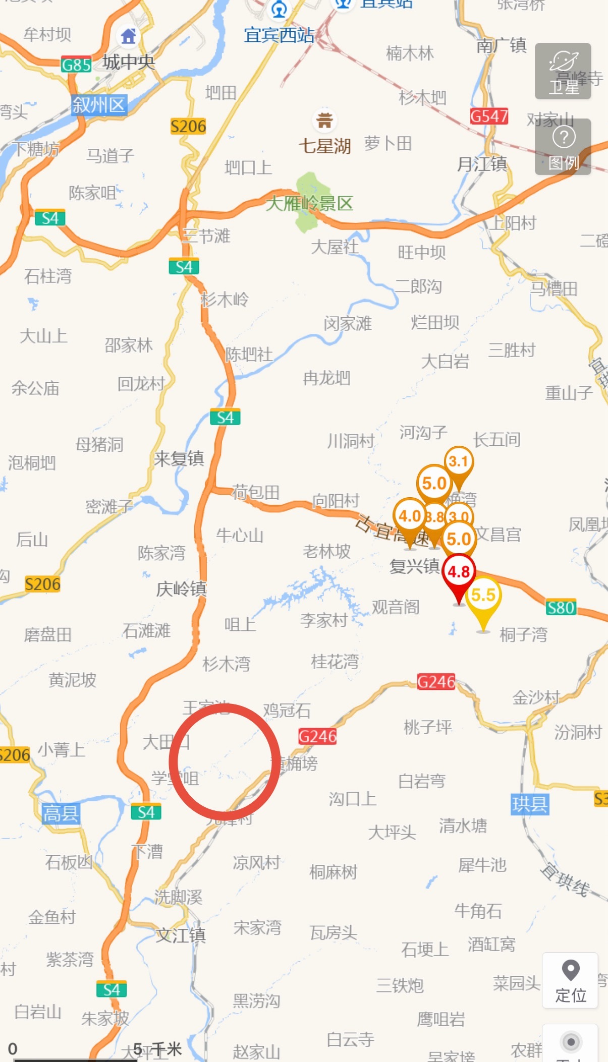 宜宾地震后一河流异常变红是最近高县震群型地震引发的结果（而非预兆）。河流所在地（