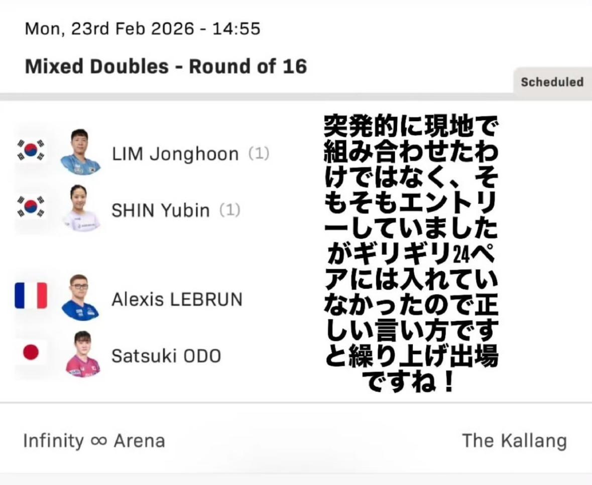 大藤沙月的教练谈大藤沙月/大勒布伦的混双并不是临时起意，本来两个人就报名了新加