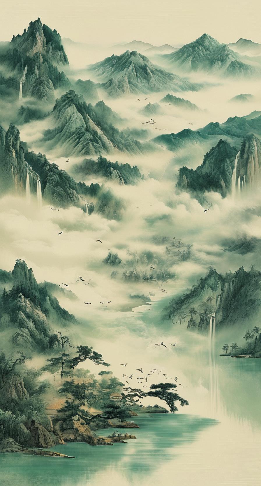 绝美人间仙境山水风景仙境山景