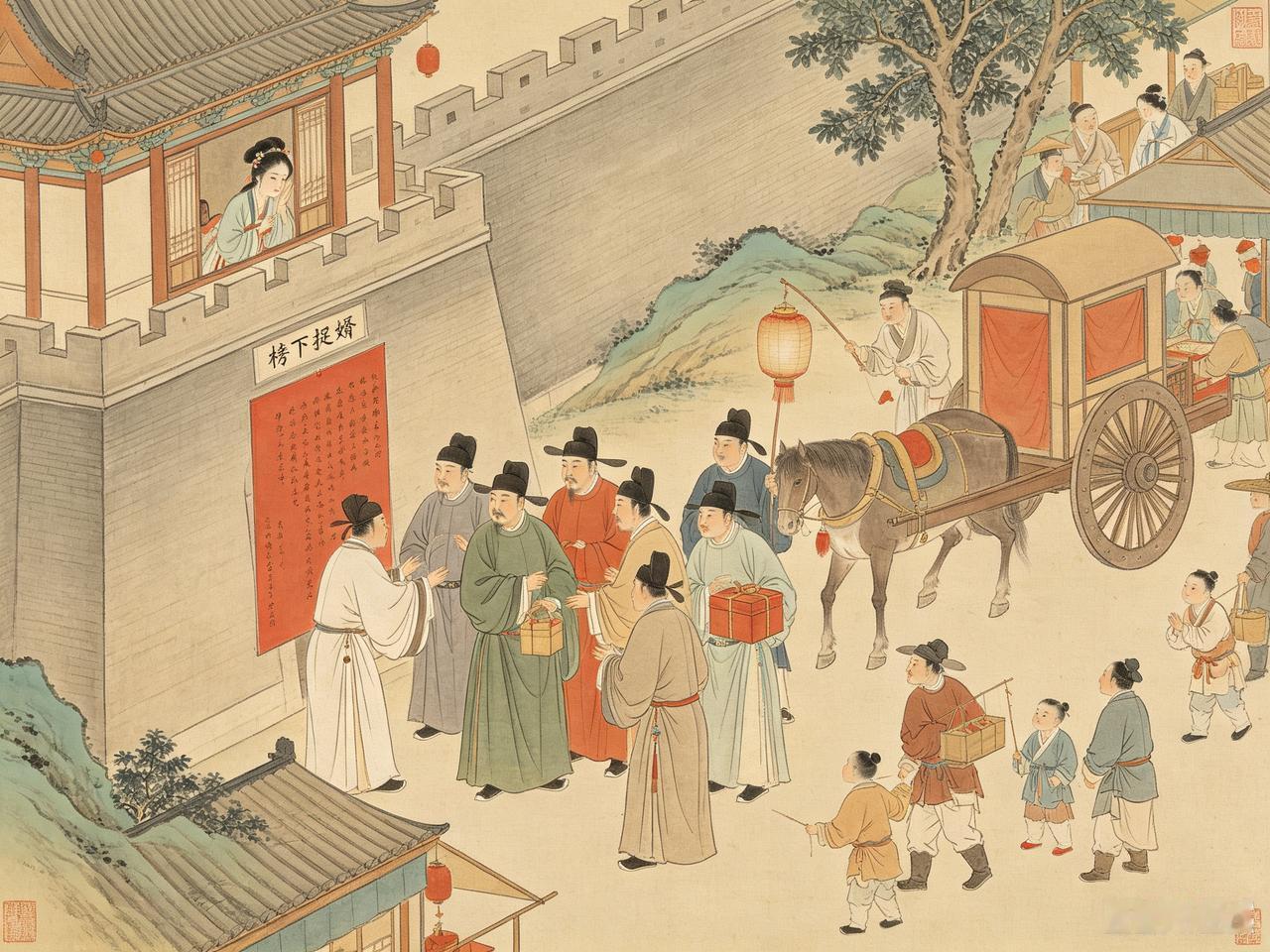 宋仁宗皇祐元年（1049年）三月，汴京唱名结束，新科进士们刚脱下布衣、换上朝廷赐