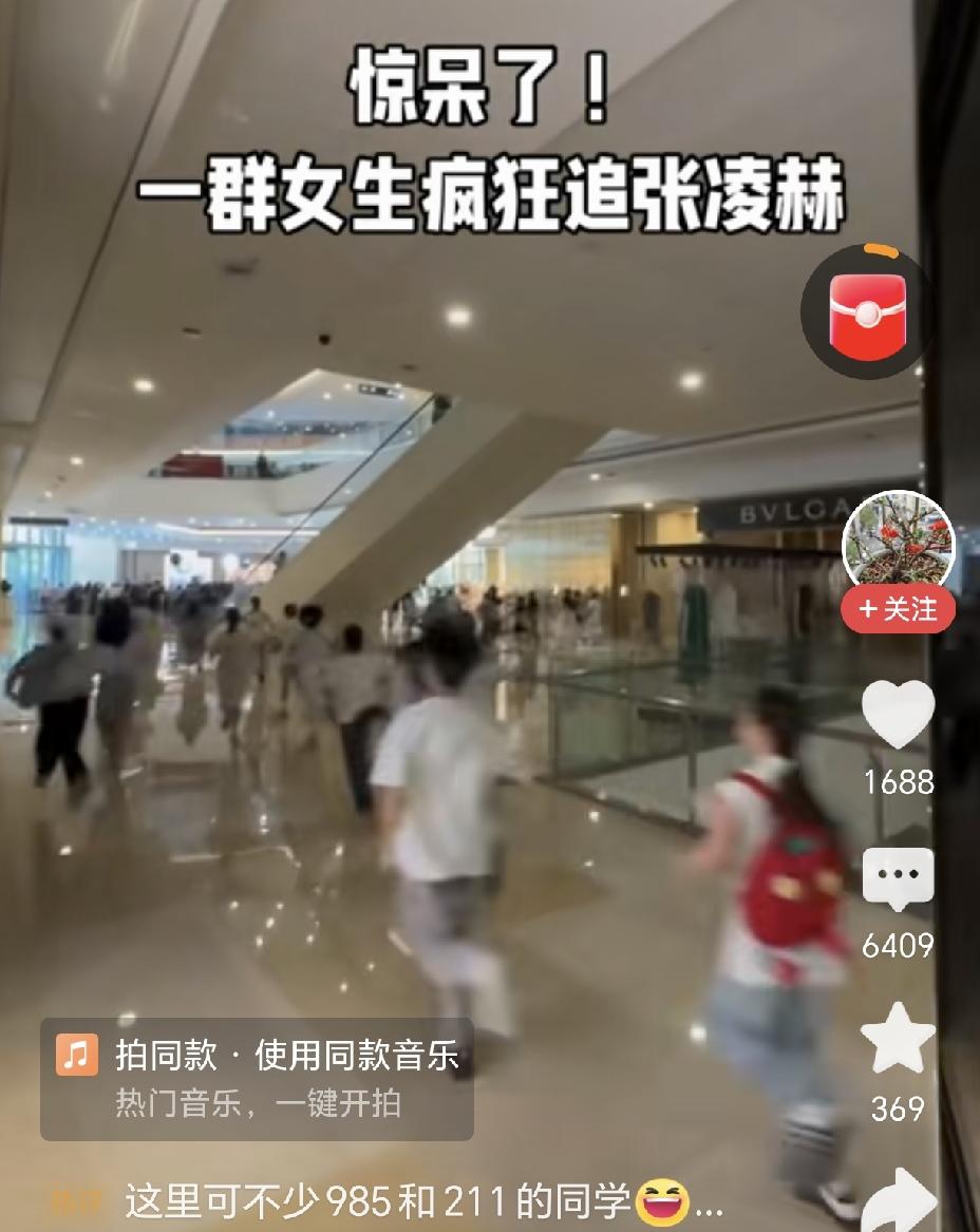 为了看一眼张凌赫，一群年轻人都疯魔了，脚步快的，还以为发生了地震，个个在逃命呢。