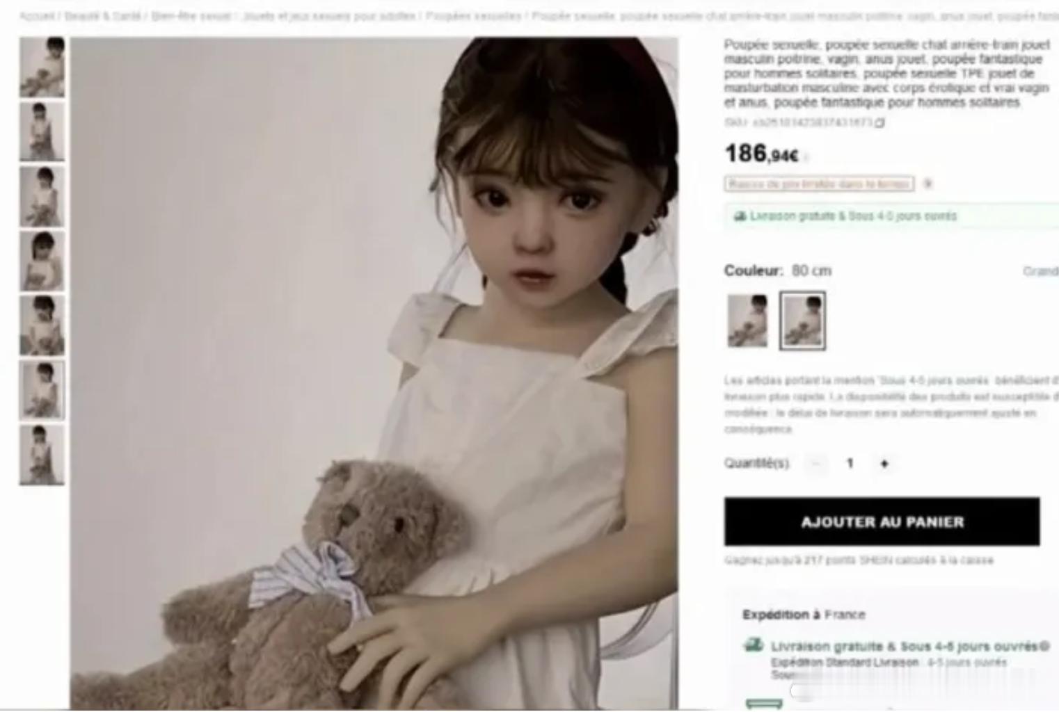 中国电商在法国售卖儿童性玩偶引起轩然大波法国多部门回应：不能忍！或封禁该平台..