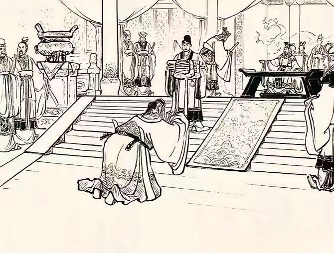 三国演义哪段情节 此人来到大殿之上，推金山倒玉柱般纳头就拜，老板定睛观...
