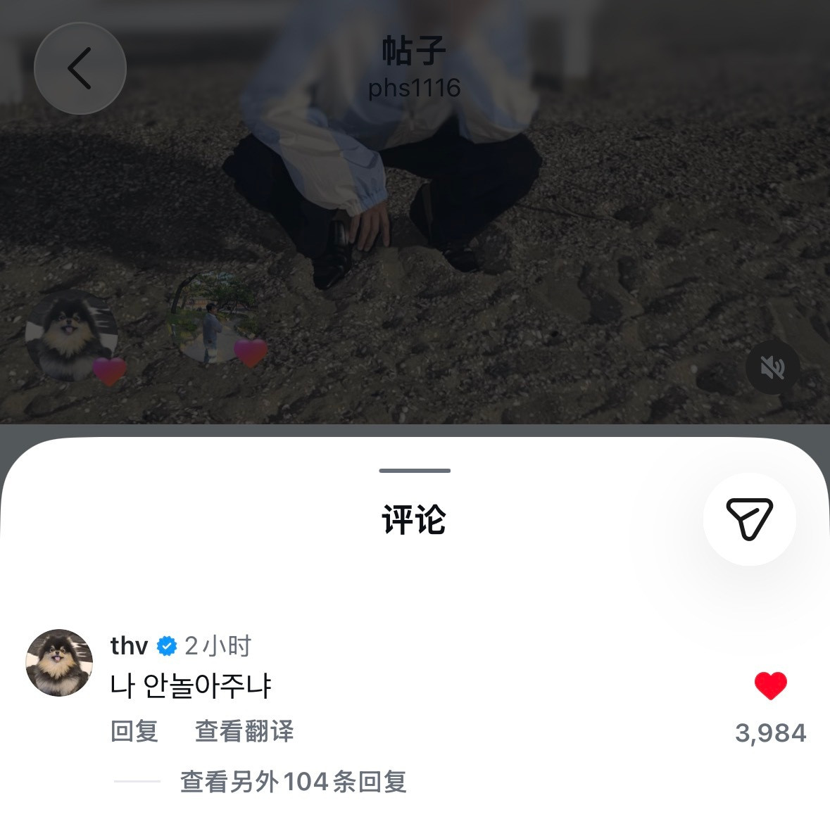金泰亨🌻金泰亨kpop永一🐯不陪我玩吗宝宝点赞评论了小朴哥的ins小忙内