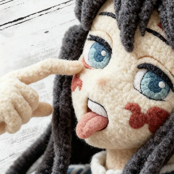 海贼王2025动漫嘉年华次元新星计划毛绒质感的鬼灭之刃头像，做鬼脸。